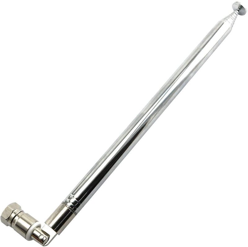 RuiLing 1-Pack 1.2m Telescopic Aerial Antenna with F Type Male Connector, Radio Stereo Receiver for DAB AM FM TV Home Audio Radio Replacement 75 Ohm 10 Section