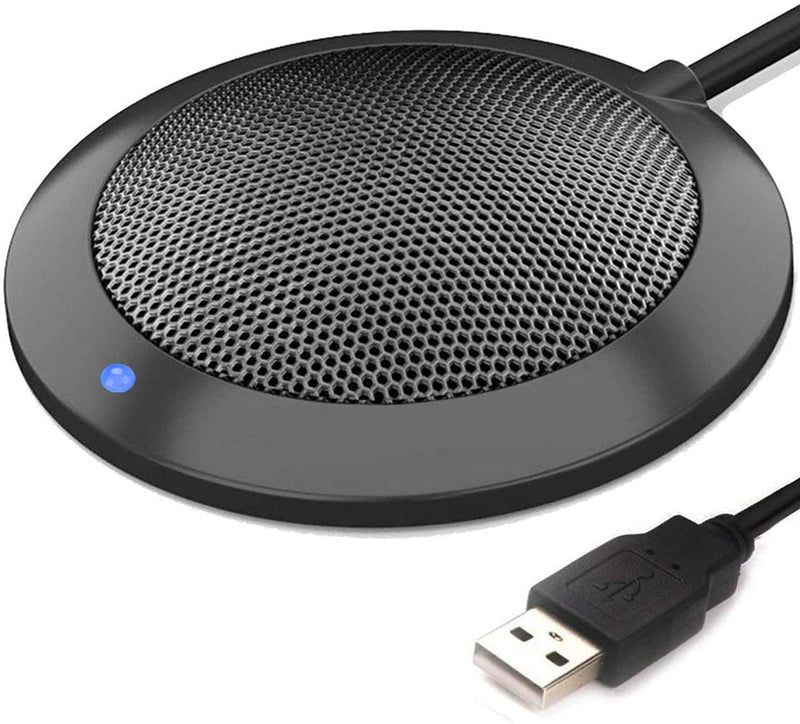 Conference USB Microphone, Computer Desktop Mic with LED Indicator, TKGOU Plug & Play Omnidirectional Condenser PC Laptop Mics for Online Meeting/Class,Skype,Recording,Chatting,Zoom,(Windows/Mac OS X) DM2