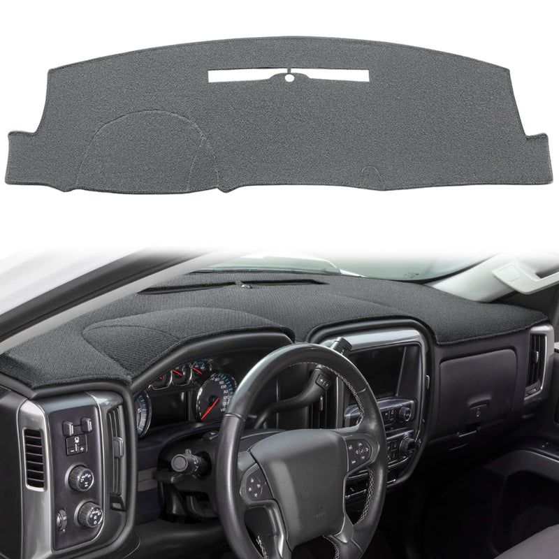 Dash Cover for GMC Sierra/Chevy Silverado 1500 2014-2018(Dark Gray) Y32 | Yiz Dashboard Mat Pad Carpet Fit GMC/ Chevrolet 2500HD 3500HD 2015-2019 Models, w/o Forward Collision Warning 14-18 Gray
