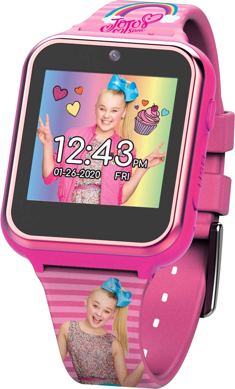 JoJo Siwa Kids Smartwatch with 10 Watch Faces, Step Counter, Selfie and Video Camera, Voice Recorder, Alarm, Timer, Stopwatch, Calculator, Fun Learning Games, and Wallpapers – Fits Wrists 5.5"-8.0"