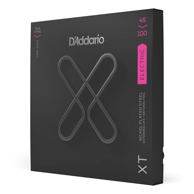 D'Addario Bass Guitar Strings, XT Coated Electric, XTB45100, Regular Light 45-100, 4-String Set, Pack of 1 Regular Light, 45-100