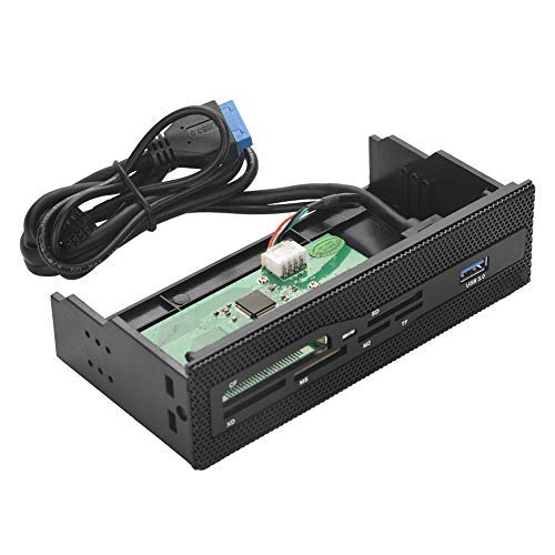 5.25 Inch Multifunction Front Panel Internal Card Reader,USB 3.0 Port All in one Multimedia 64G PC Dashboard Card Reader with 6 Copper Plated Card Slots,Support M2, SD, MS, XD, CF, TF Card