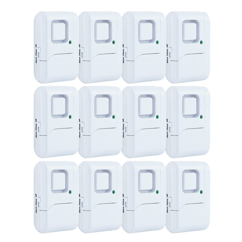 [AUSTRALIA] - UltraPro Personal Security Window and Door Alarm, 12 Pack, DIY Protection, Burglar Alert, Wireless Chime/Alarm, Easy Installation, Home Security, Ideal for Home, Garage, Apartment, White, 45989 