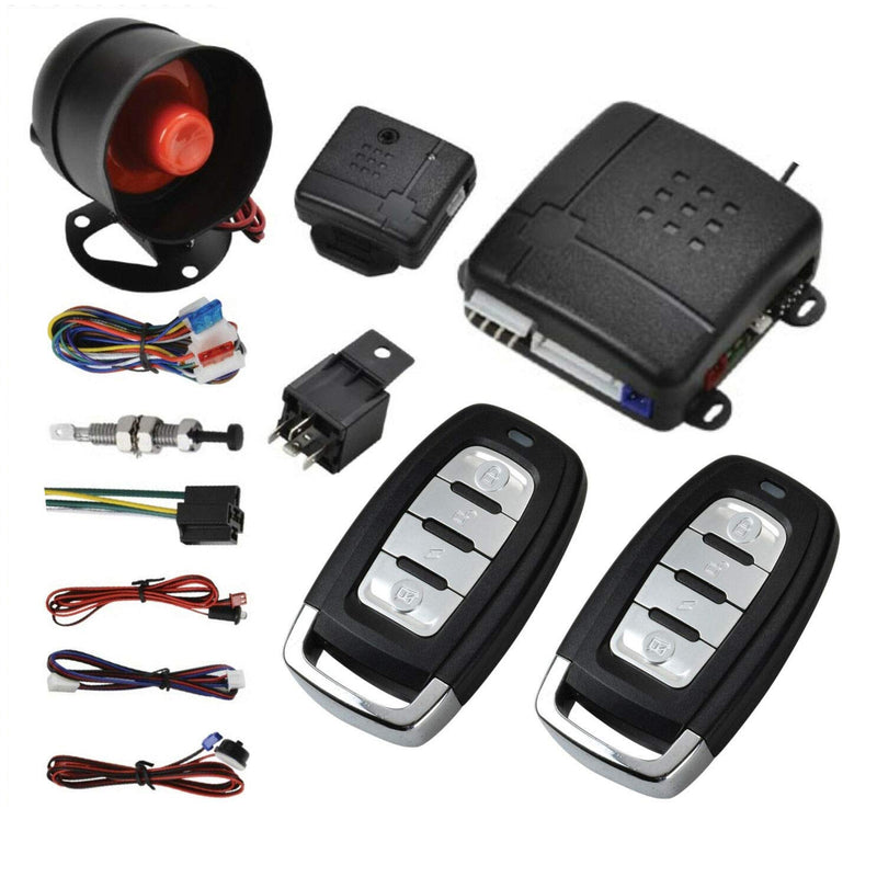 [AUSTRALIA] - MASO Car Central Lock Universal Auto Remote Central Kit Vehicle Door Lock with Shock Sensor + Contorl Box + 2 Replacement Remote Contorl for Car Central Door Lock 