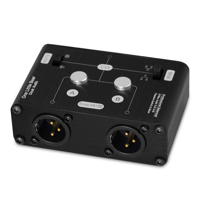 [AUSTRALIA] - 2 Way XLR Balanced Stereo Audio Switcher Passive A/B Mini Switch Box Mixer Sound Splitter (KN102, 1-IN-2-OUT) KN102-1-IN-2-OUT 