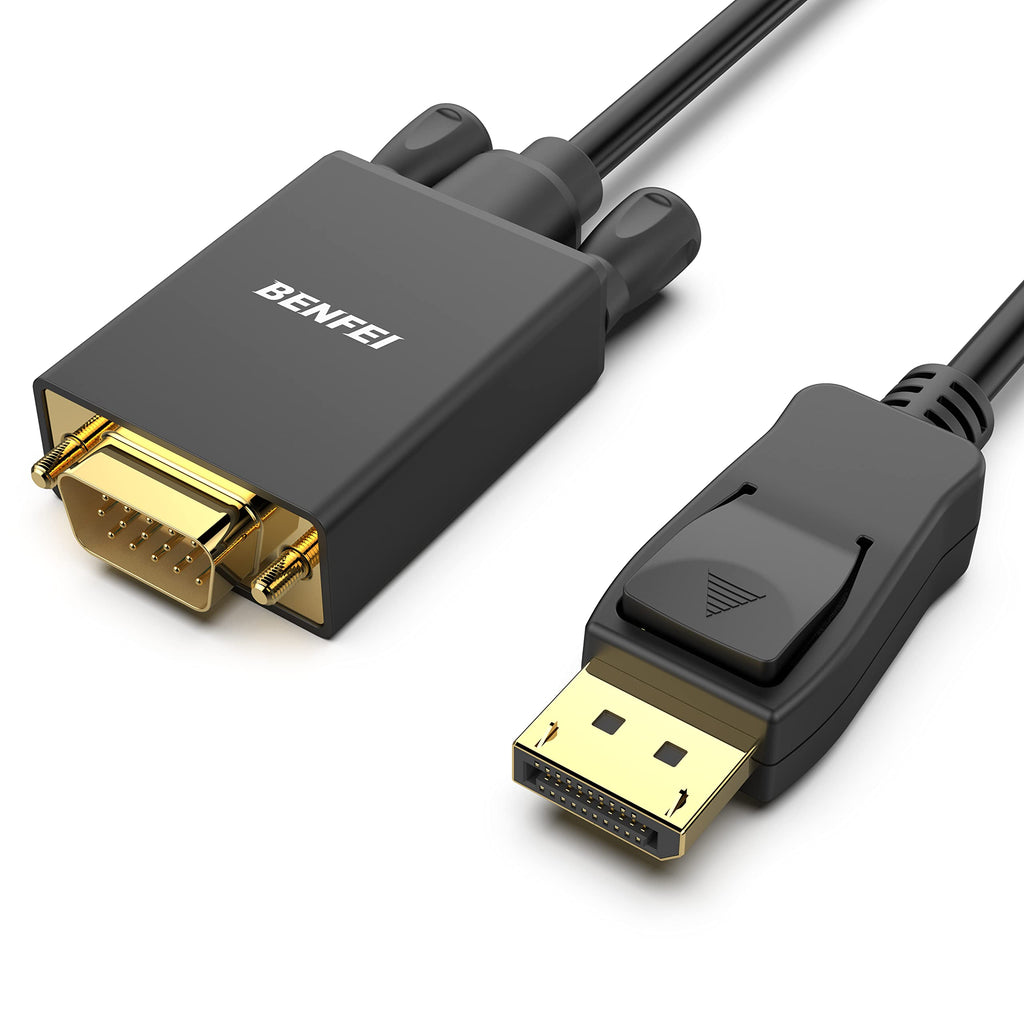 BENFEI DisplayPort to VGA 15 Feet Cable, Uni-Directional DP DisplayPort Computer to VGA Monitor Cable Male to Male Gold-Plated Cord Compatible with Lenovo, Dell, HP, ASUS and Other Brand 1 PACK