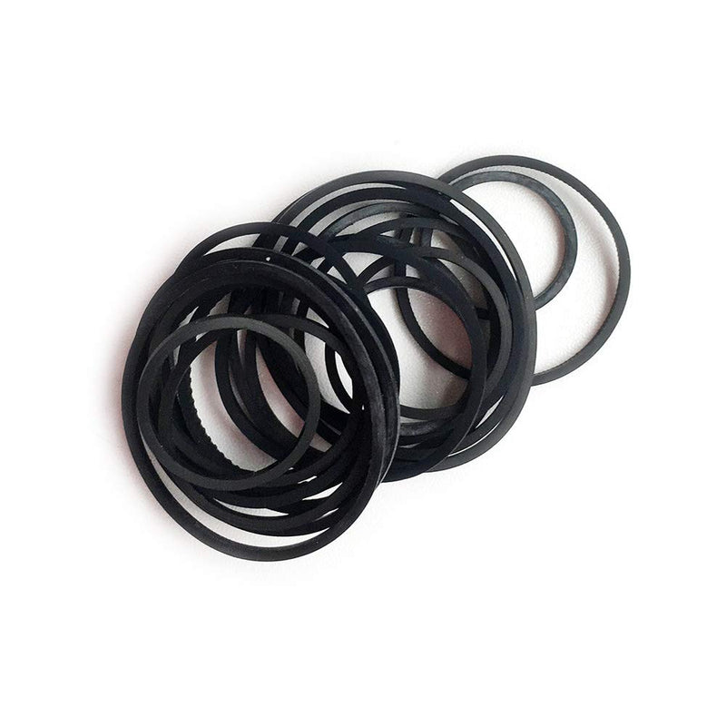 Mixed Square Cassette Tape Belt Machine Recorder Rubber Belt 25/30/35/38/40/45/50/55/60/65MM （1/2 Perimeter） CD DVD Assorted Common Belt Repair Rebuild for Repair Maintenance - Black (Packs of 30)