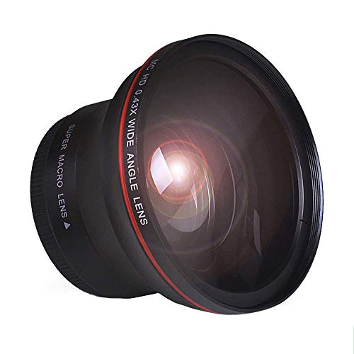 Tectra 55MM 0.43x Professional HD Wide Angle Lens (Macro Portion) for Nikon Cameras with DX NIKKOR 18-55mm f/3.5-5.6G VR and 55MM Sony E Lenses