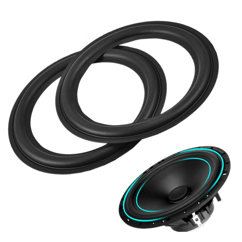 Yoidesu 2pcs Black Color 8 inch Rubber Speaker Surround Rings Replacement Parts for Speaker Repair or DIY,Perforated Rubber Speaker Foam Subwoofer Surround Foam Replacement Parts