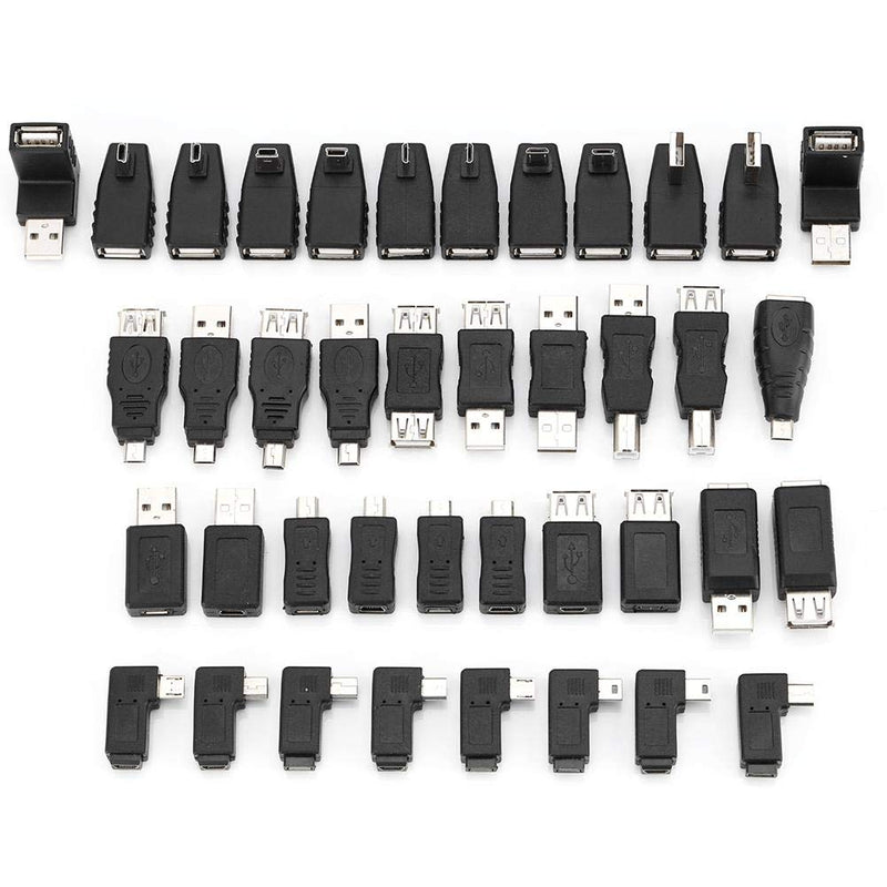 USB Adapter Kit, 40PCS Multiple USB2.0 Adapter Converter Connectors, Compatible USB1.1/1.0