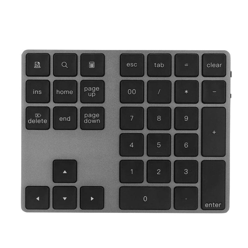 Wired/Bluetooth Numeric Keypad, Portable Wireless Bluetooth 34-Key External Number Pad with 2 USB 3.0 Interface for Computer Laptop Windows, OS, Android(Black) Black