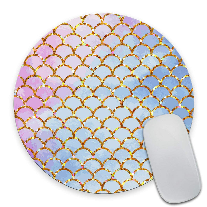 Smooffly Mermaid Scales Mousepad Round Mouse Pad Mermaid Mousepads Desk Accessory Cute Circular Mouse Pads Size 7.9 x 7.9 x 0.12 Inch Gmr46