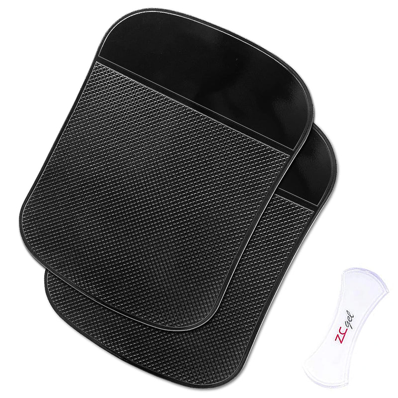 Car Dashboard Sticky Pad (2 Pack), Larger Size Reusable and Washable Anti-Slip Cell Pads with Strong Adhesive, Can Hold Cell Phones, Sunglasses, Coins ect. (7.5" x 5.5")