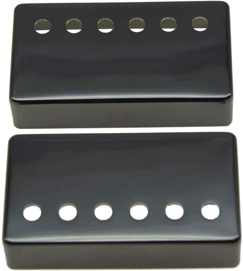 Dopro Set of 2 Metal Humbucker Guitar Pickup Cover Brass Humbucker Pickup Covers 50mm/52mm Pole Spacing for Epi Les Paul Blacklack Black