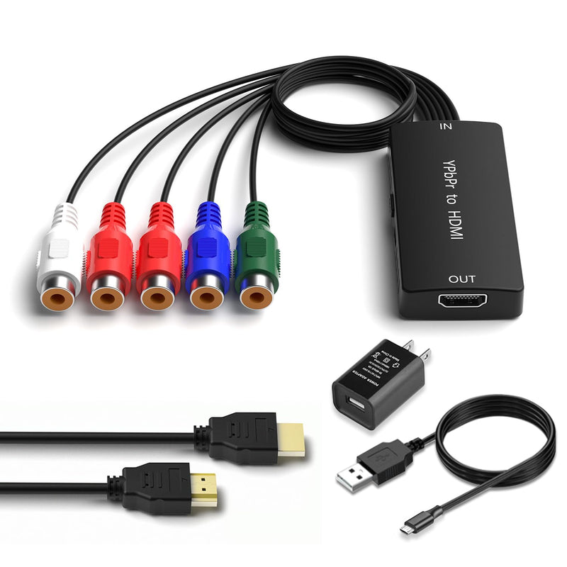 [AUSTRALIA] - Dingsun Component to HDMI Converter, YPbPr/RGB+R/L to HDMI Converter Adapter, Support 720P/ 1080P for DVD, VSH, Blu-Ray Player, Wii, PS2/PS3, Xbox 360, Gamecube and More (Female) 