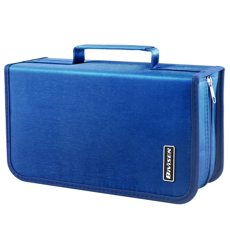 [AUSTRALIA] - Bivisen CD/DVD Case Holder, 128 Capacity CD VCD Media Wallet, Storage, Holder, Booklet, Organizer (Blue) Blue 