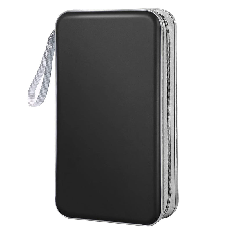 CD Case Wallet, 80 Capacity DVD VCD Media Blu-ray Case Wallet Holder Storage Organizer (Black) Black