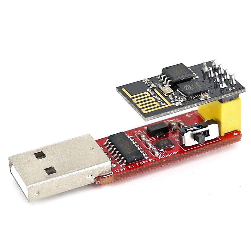 1pc ESP8266 ESP-01S 4MB Serial WiFi Wireless Transceiver Module + 1pc CH340G Programmer USB to ESP-01 Wireless Adapter Module 4.5-5.5V