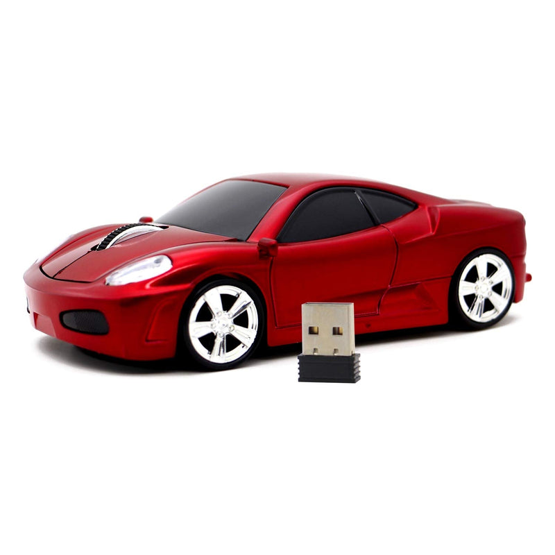Ai5G Wireless Mouse Sports Car Mouse USB Computer Mice Optical 2.4GHz with Headlight 1600DPI for PC Laptop MAC (Red) Red
