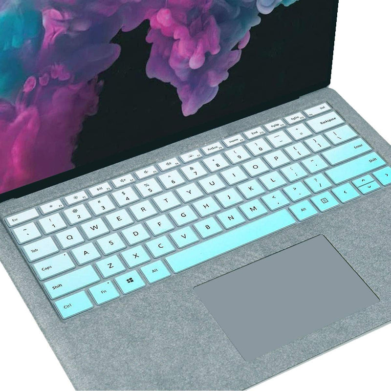 MUBUY Keyboard Cover Fit 2021 2020 Microsoft Surface Pro 7 |2019 2018 Surface Pro 6 |Surface Pro 5 |Surface Pro 4 12.3, Premium Ultra Thin Keyboard Protective Skin, US Layout -Mint Green MintGreen