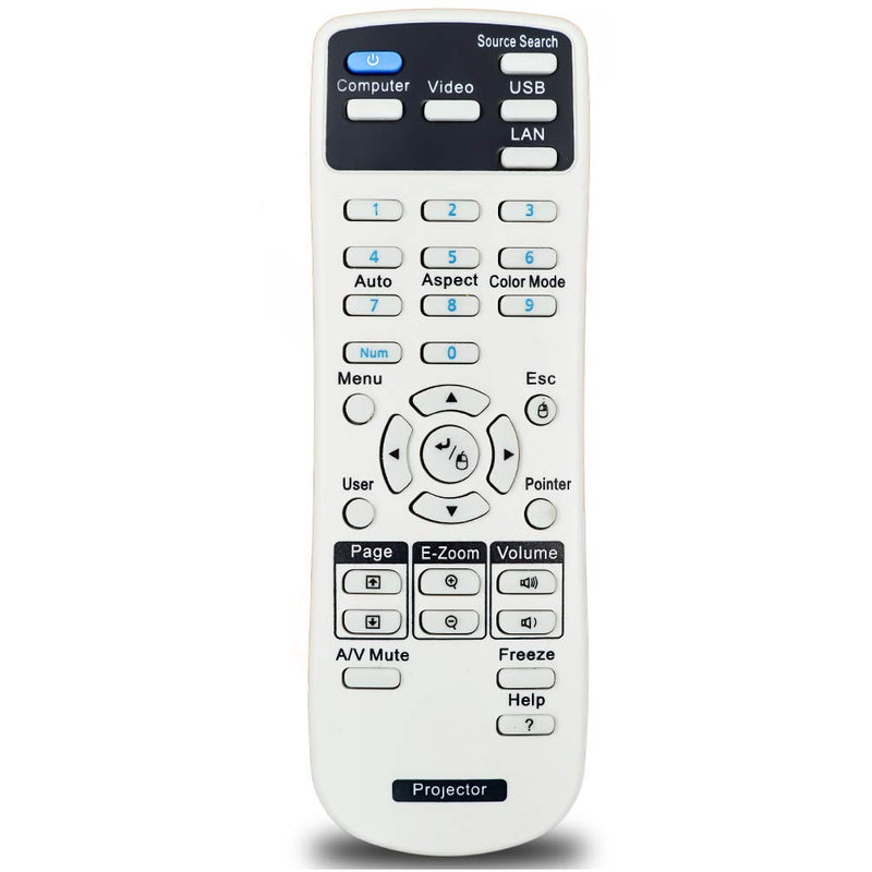InTeching 1456641 Projector Remote Control for Epson EX21, EX30, EX31, EX50, EX51, EX71, PowerLite 400W/ 410W/ 78/822+/ 822P/ 83+/ 83C/ 83V+/ S6