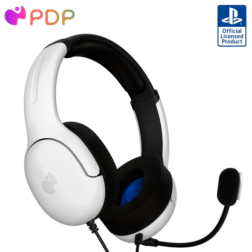 PDP AIRLITE Wired Stereo Gaming Playstation Headset with Noise Cancelling Boom Microphone: PS5/PS4/PS3/PC (Frost White) Frost White