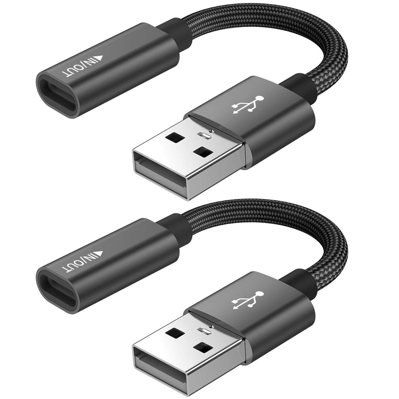USB C Female to USB Male Adapter (2-Pack),Type C to USB A Charger Cable Adapter, Compatible with iPhone 13 12 11 Pro Max,iPad 2018,Samsung Galaxy Note 10 S22 S21 S20 Plus S20+ Ultra,Google Pixel 4 3