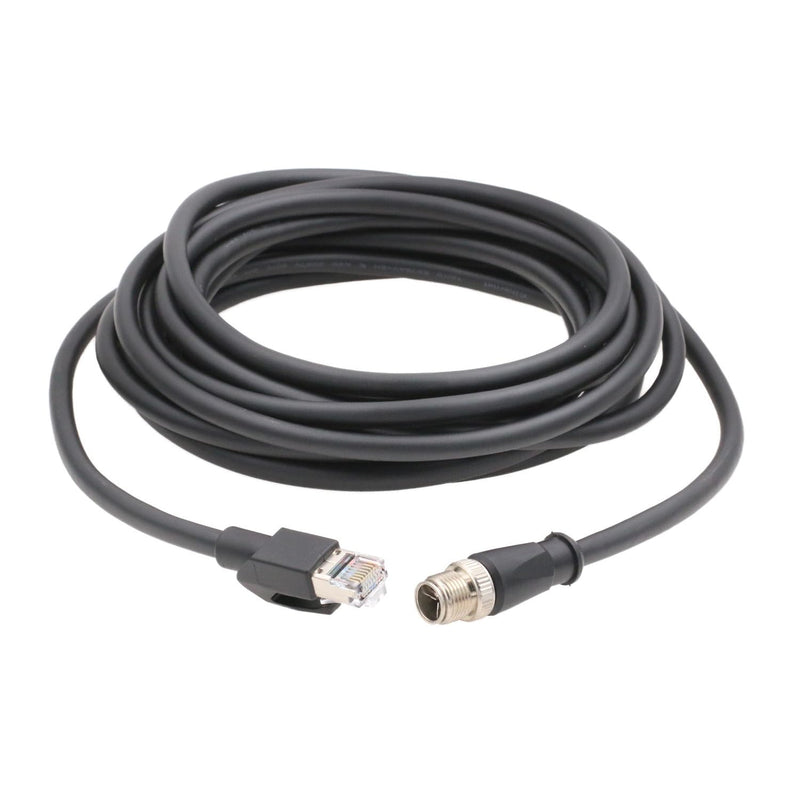 HangTon Ethernet Cable for Cognex Basler Baumer Camera Sensor GigE Vision Application High Speed Network M12 8 Pin X-Coding to RJ45 Cat 6A 16.4ft 5 meters