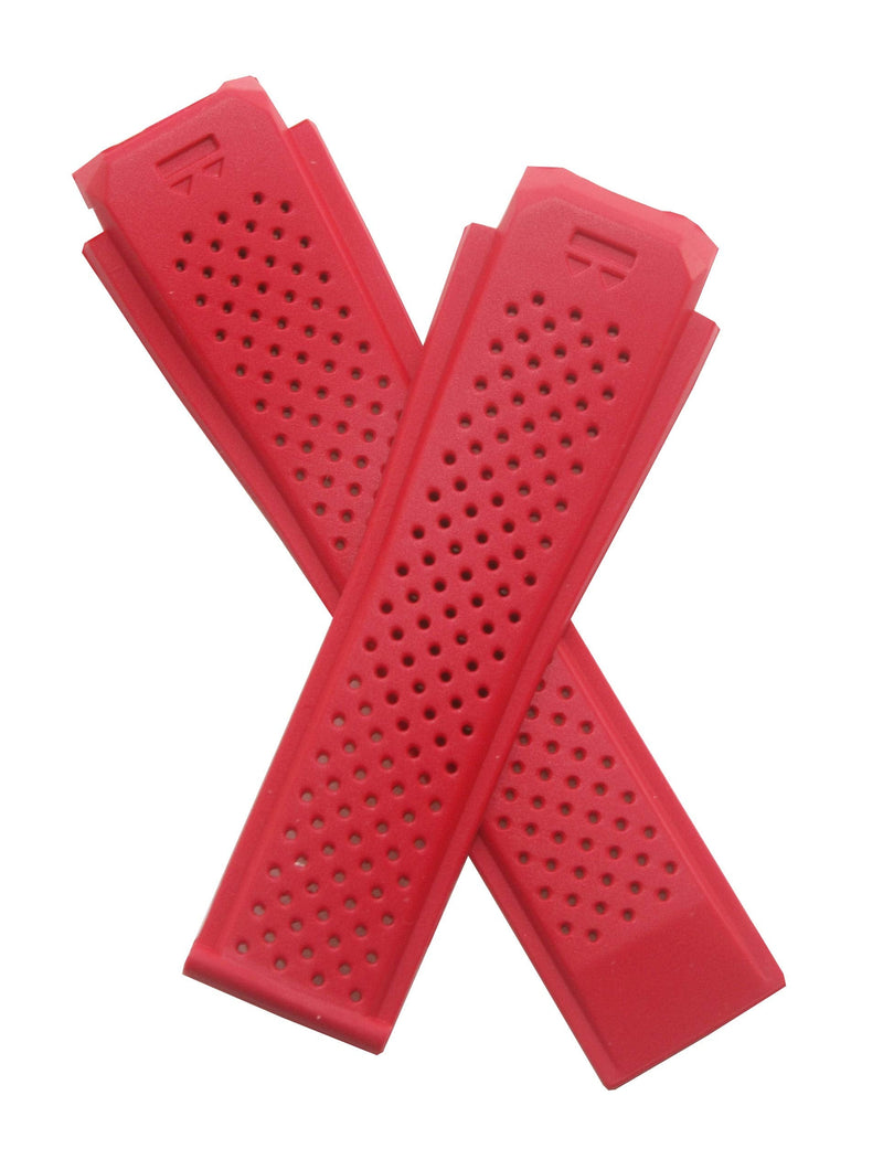Watchstrapworld TH-CON-05-0003 - Red silicone rubber watch band compatible with TAG Heuer Connected 46 smart watch, model no. SAR8A80