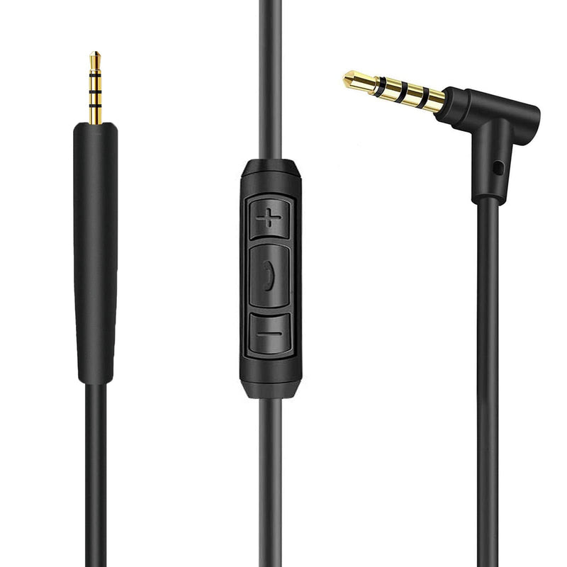 [AUSTRALIA] - Replacement Audio Cable Cord for Bose QC25, QC35, QuietComfort 25, QuietComfort 35, OE2,OE2i, On-Ear 2 Headphones Inline Mic/Remote Control – Black 