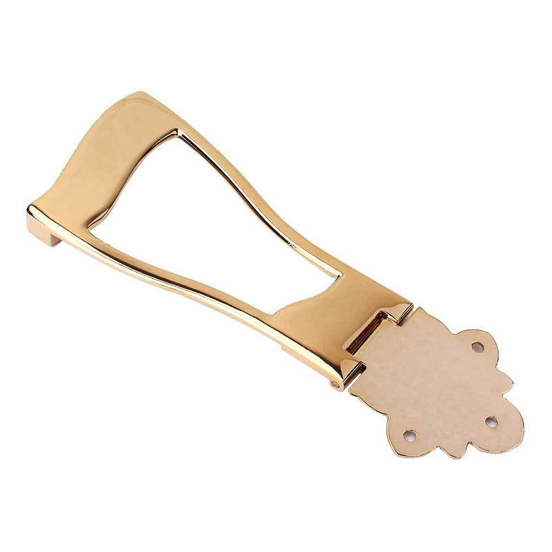 Healifty 6 String Guitar Trapeze Tailpiece Bridge for Jazz Archtop Guitar Replacement (Gold)