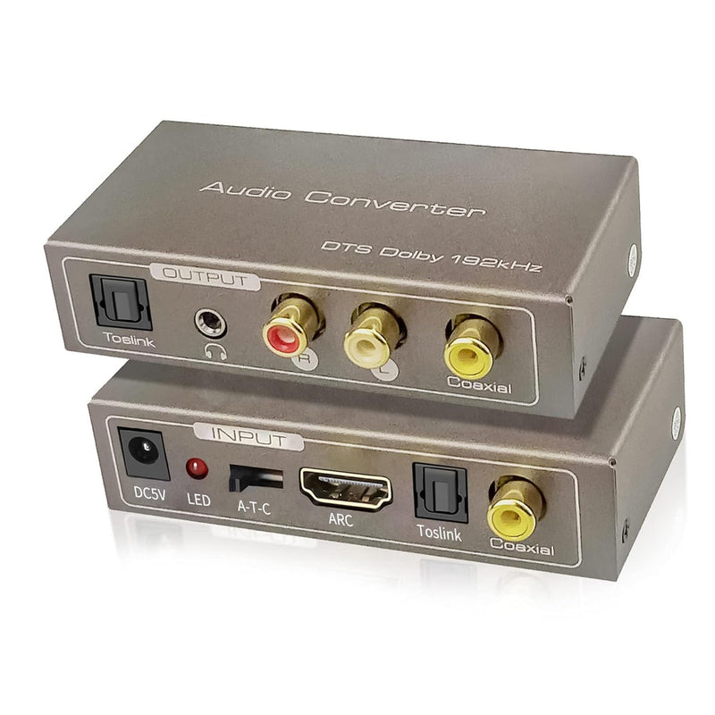 [AUSTRALIA] - 192KHz Multi Function Audio Converter, Tohilkel HDMI ARC or Toslink (Optical,SPDIF) or Coaxial to 3.5 mm Jack Stereo R/L Toslink (Optical,SPDIF) Coaxial, Support Multi Ports Output Simultaneously 
