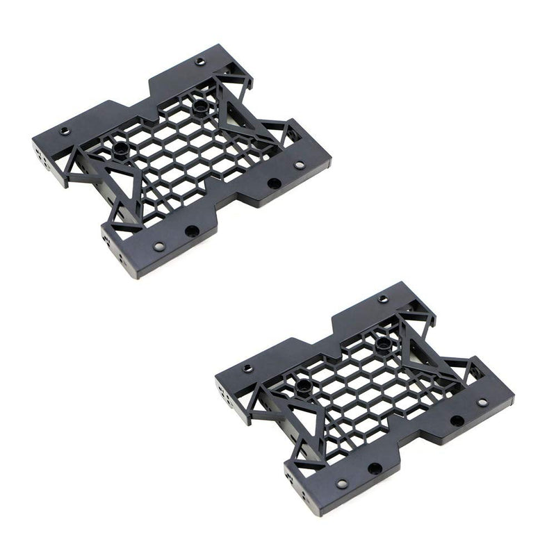 KOOBOOK 2Pcs 5.25" to 3.5" 2.5" SSD HDD Tray Caddy Case Adapter Hard Disk Drive Bays Holder Cooling Fan Mounting Bracket for PC