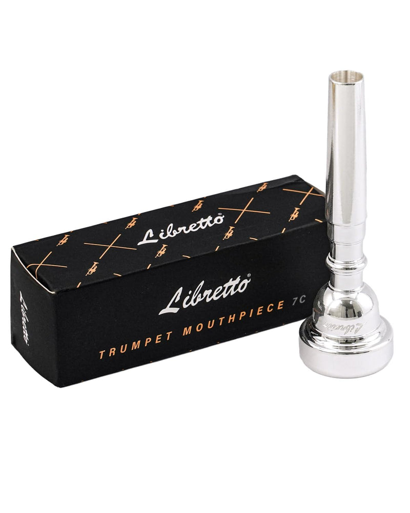Libretto 7C Trumpet Mouthpiece, 2μm Silver Plated Trumpet Mouthpiece w/Vacuum Packing, Compatible with C and B♭ Trumpet, Designed for Beginners, Students, Intermediate Players