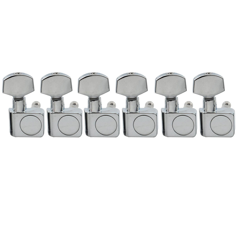 Musiclily Pro 6 inline 2-pins Sealed Guitar Tuners String Tuning Pegs Keys Machine Heads Set for Fender Strat Stratocaster/Tele Telecaster Electric Guitar, Chrome