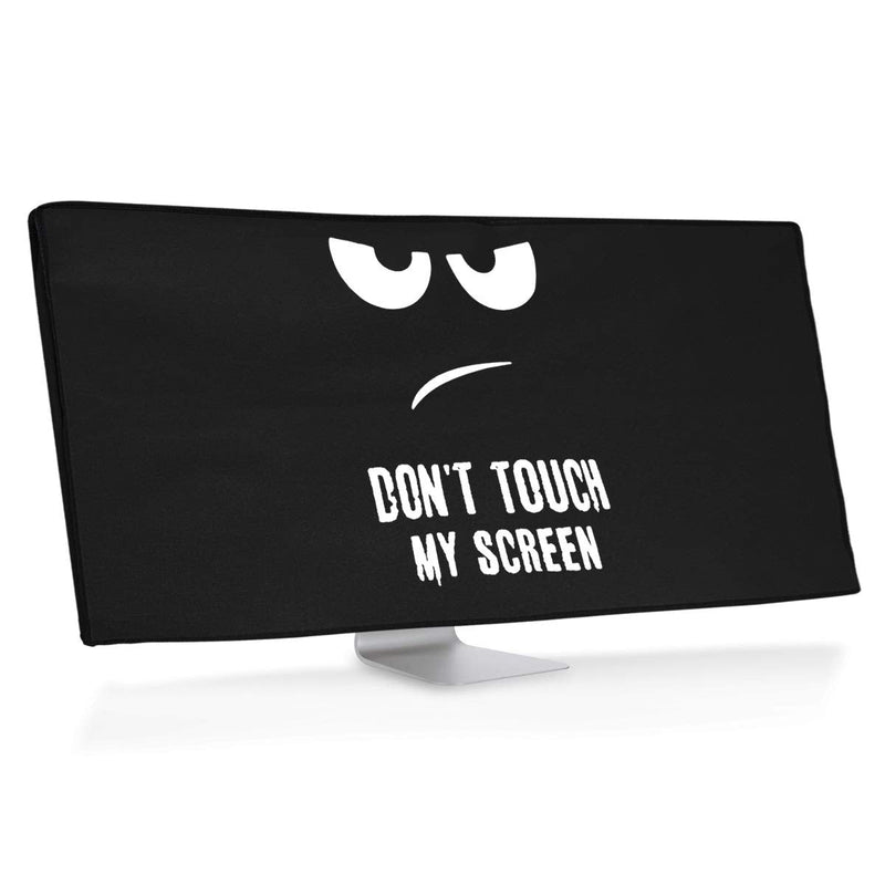 kwmobile Computer Monitor Cover Compatible with 34-35" Monitor - Don't Touch My Screen White/Black Don't Touch My Screen 02-01