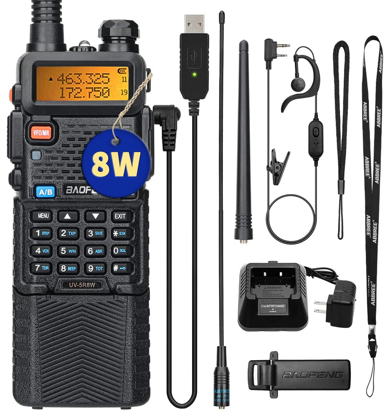 [AUSTRALIA] - BAOFENG UV-5R 8W Ham Radio High Power Dual Band Portable Two Way Radio Long Range Rechargeable Handheld Radio (Black-1Pack)… 