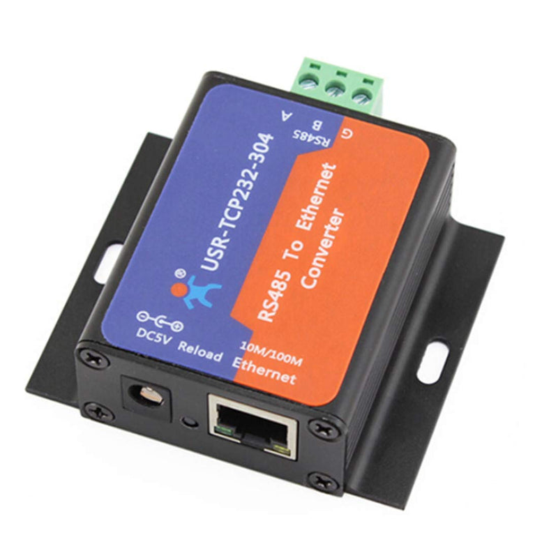 Single Port Serial Server RS232 RS485 RS422 Serial to Ethernet Converter DC 5V Transparent Transmission Between RS232/RS485/RS422 Ethernet Serial Data Communication Device (TCP232-304 RS485 Port) TCP232-304 RS485 Port