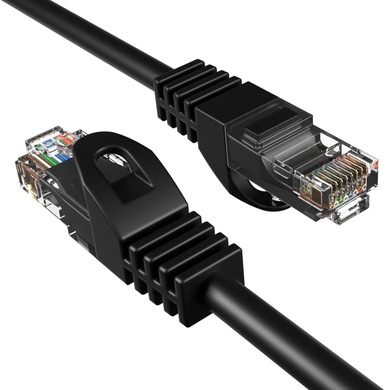 Cables Direct Online Cat5e 15FT Network Ethernet Patch Cable, 350Mhz Internet Wire, Compatible with PC, Laptop, Modem, Router, TVs, Printer Cord, Consoles for Home and Office, Black Single Cable