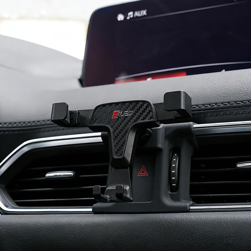 BEERTE Car Phone Holder fit for Mazda CX-5 2017-2026 Adjustable Air Vent Car Dashboard Cell Phone Mount Carbon Fiber Pattern CX5 Gravity Phone Mount fit for Any inches Smartphone