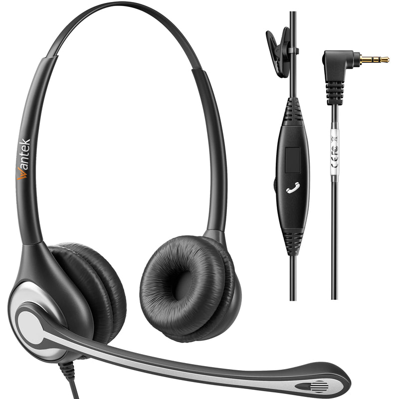 [AUSTRALIA] - Wantek Phone Headset with Microphone Noise Cancelling,Telephone Headset 2.5mm Jack Compatible with Panasonic AT&T Uniden Cisco Linksys Grandstream Vtech Polycom Cordless Office Phones 602-2.5 