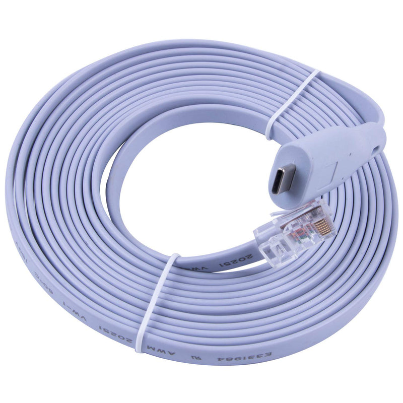 Type C to RJ45 RS232 Serial Console Cable FTDI Converter Adapter for Cisco Huawei Routers Support Win10 (12ft) 12ft