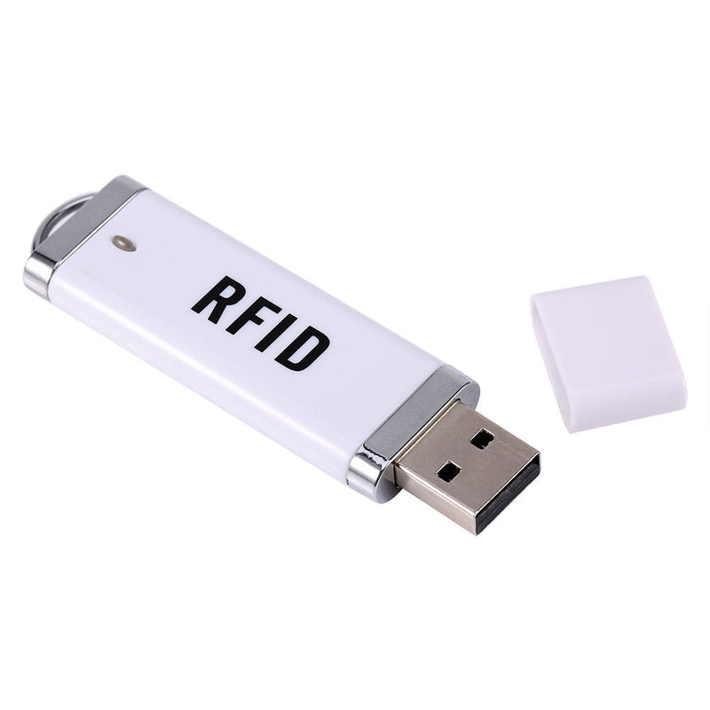 Zer one 125KHz Portable RFID Reader, U Disk Shape ID Card Reader Non-Contact USB Interface Reader Plug&Play for Win XP/Win10/Liunx/Vista/Android-White
