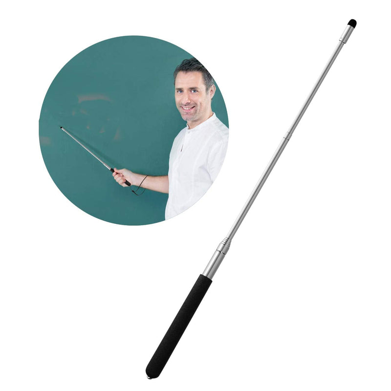 [AUSTRALIA] - Teachers Pointer Stick, Telescopic Teaching Pointer, Retractable Classroom Whiteboard Pointer Extendable for Teachers, Guides, Coach with A Lanyard & Felt Head, Extends to 39.4'' Black 