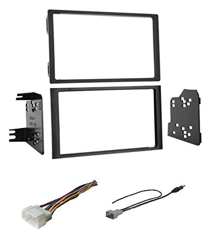 Premium Car Stereo Dash Install Kit, Wire Harness, and Antenna Adapter for Double Din Radio, 1 Kit, Black, Physical Controls, SUV, 2003-2008 Honda Pilot (No Factory NAV Vehicles)