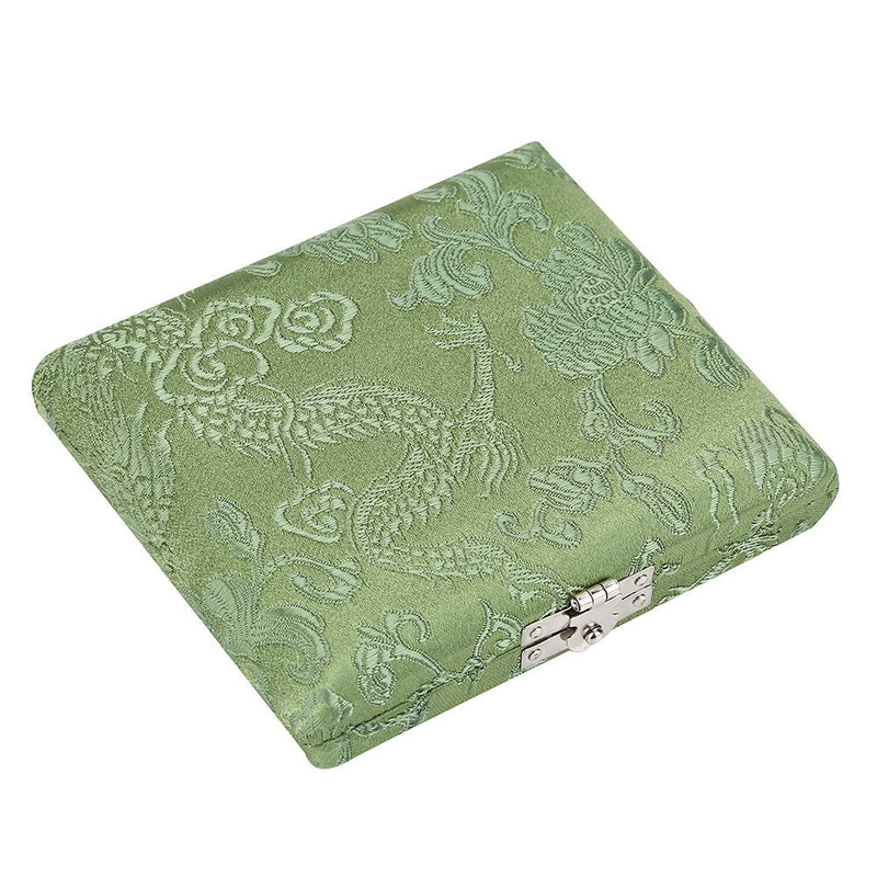 [AUSTRALIA] - Wooden Oboe Case Holder Box for 6pcs Oboe Reeds Silk Cloth Cover Case Holder Storage(Green) 