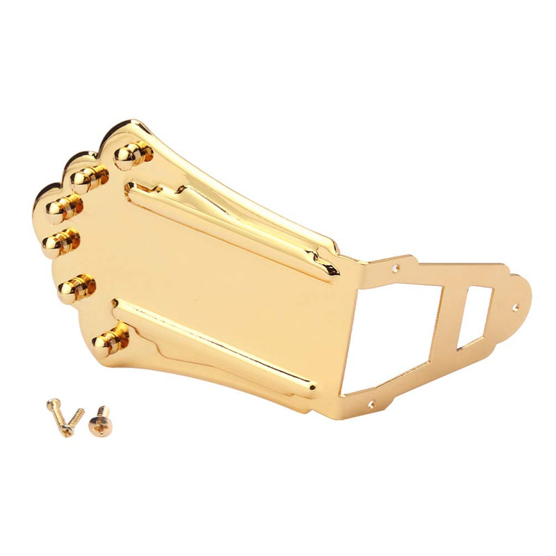 [AUSTRALIA] - String Replacement Bridge Tailpiece Frame Tailpiece Jazz Tailpiece Jazz Archtop Guitar Bridge Tailpiece Short Bass Bridge Guitar Tailpiece Metal Trapezoidal Golden 
