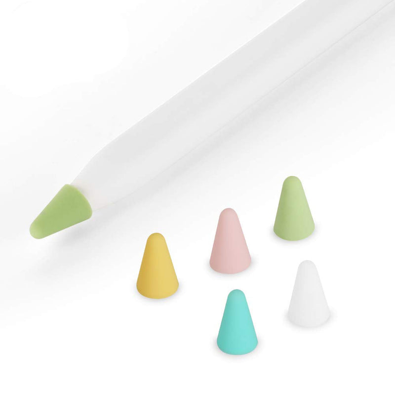 ZALU Silicone Nibs Cover Writing Protection for iPad Pencil Compatible with Apple Pencil Tips (2nd Gen) (Pink+Mint Green+White+Yellow+Matcha Green) Pink+Mint Green+White+Yellow+Matcha green