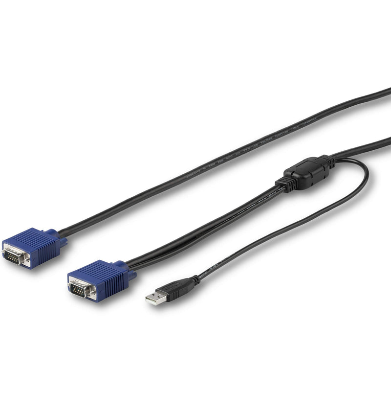 StarTech 6ft / 1.8m USB VGA KVM Console Cable for Rackmount, 1920 x 1200 | Crystal-clear high-definition picture, Fits variable rack configurations, Multiple lengths available