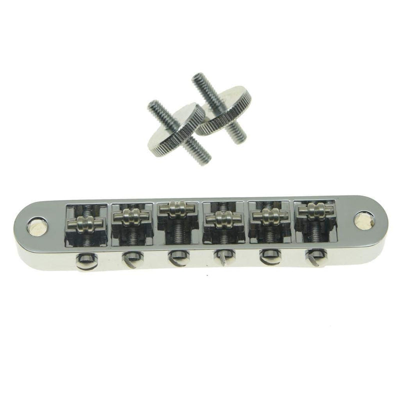 [AUSTRALIA] - Dopro Chrome Guitar Roller Saddle Bridge Tune-O-Matic Bridge For USA Les Paul,SG,ES Dot,Gretsch Bigsby T-O-M with M4 Posts 